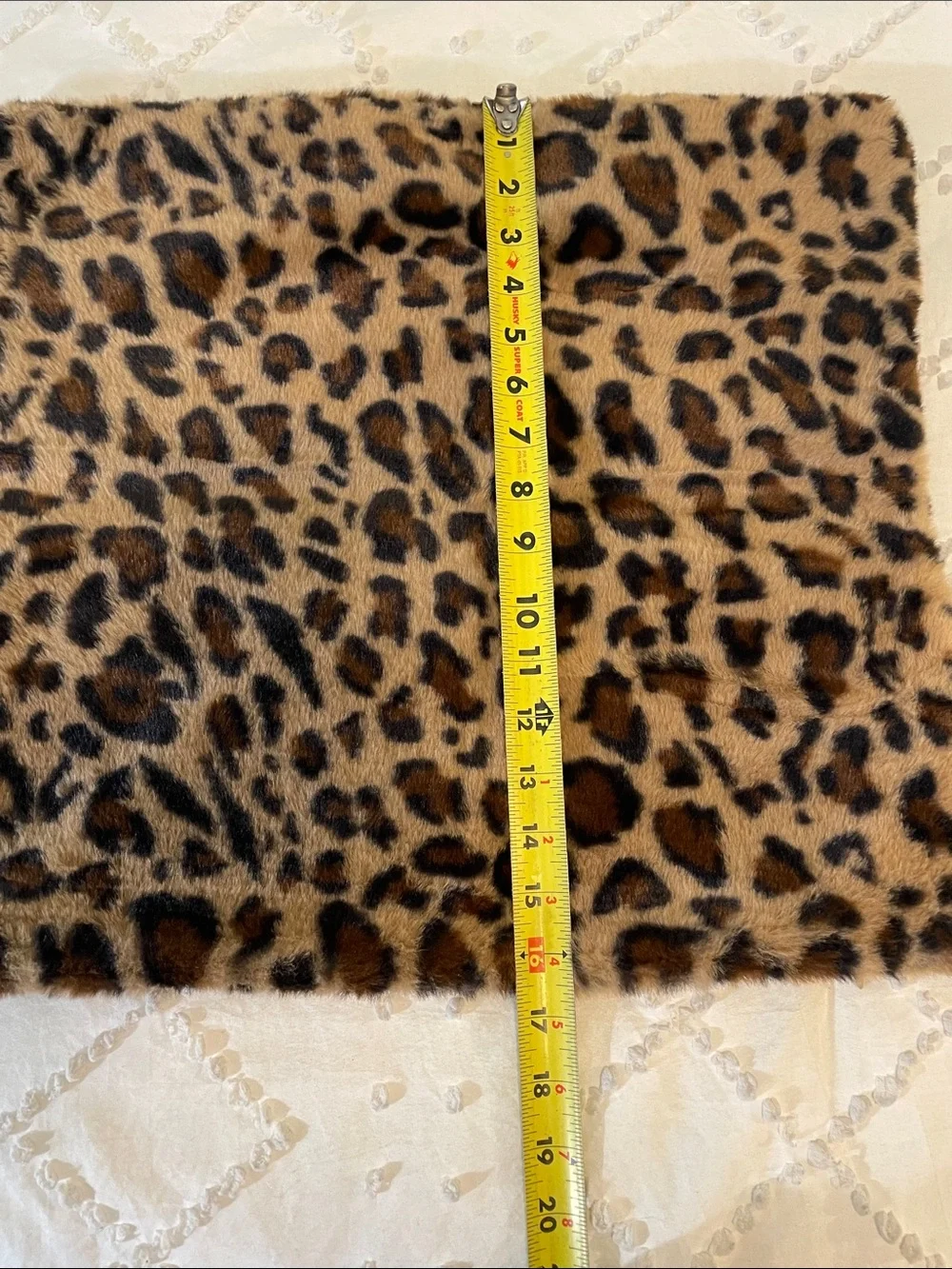 Faux Fur Leopard Print Square Pillow Cover Brown & Black nwot